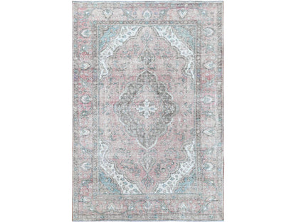Red 6'8" x 9'8" Vintage Hand knotted Wool Rug - Sku: O060183