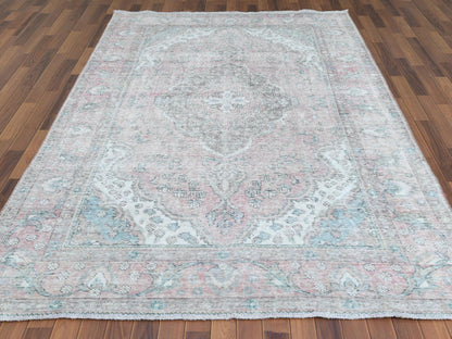 Red 6'8" x 9'8" Vintage Hand knotted Wool Rug - Sku: O060183