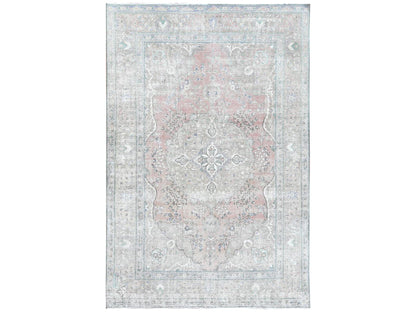 Red 6'2" x 9'7" Vintage Hand knotted Wool Rug - Sku: O060186