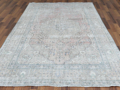 Red 6'2" x 9'7" Vintage Hand knotted Wool Rug - Sku: O060186