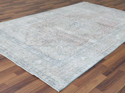 Red 6'2" x 9'7" Vintage Hand knotted Wool Rug - Sku: O060186