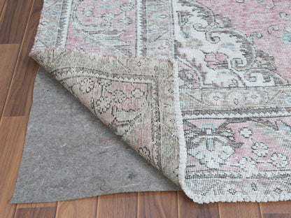 Red 6'4" x 9'6" Vintage Hand knotted Wool Rug - Sku: O060187