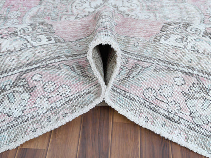 Red 6'4" x 9'6" Vintage Hand knotted Wool Rug - Sku: O060187