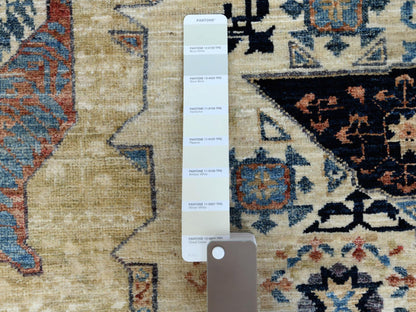 Ivory 11'9" x 14'3" Mamluk Hand knotted Wool Rug - Sku: O060282