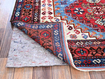 Blue 4'2" x 6'2" Kazak Hand knotted Wool Rug - Sku: O0602
