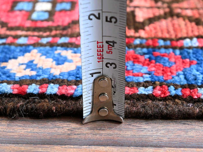 Blue 4'2" x 6'2" Kazak Hand knotted Wool Rug - Sku: O0602