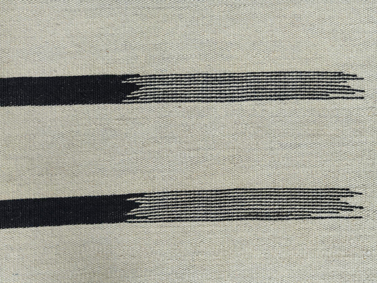 Kilim Flat-Weave hand-knotted wool rug in Black, 12' x 15'1" — SKU O060302 (view 2)