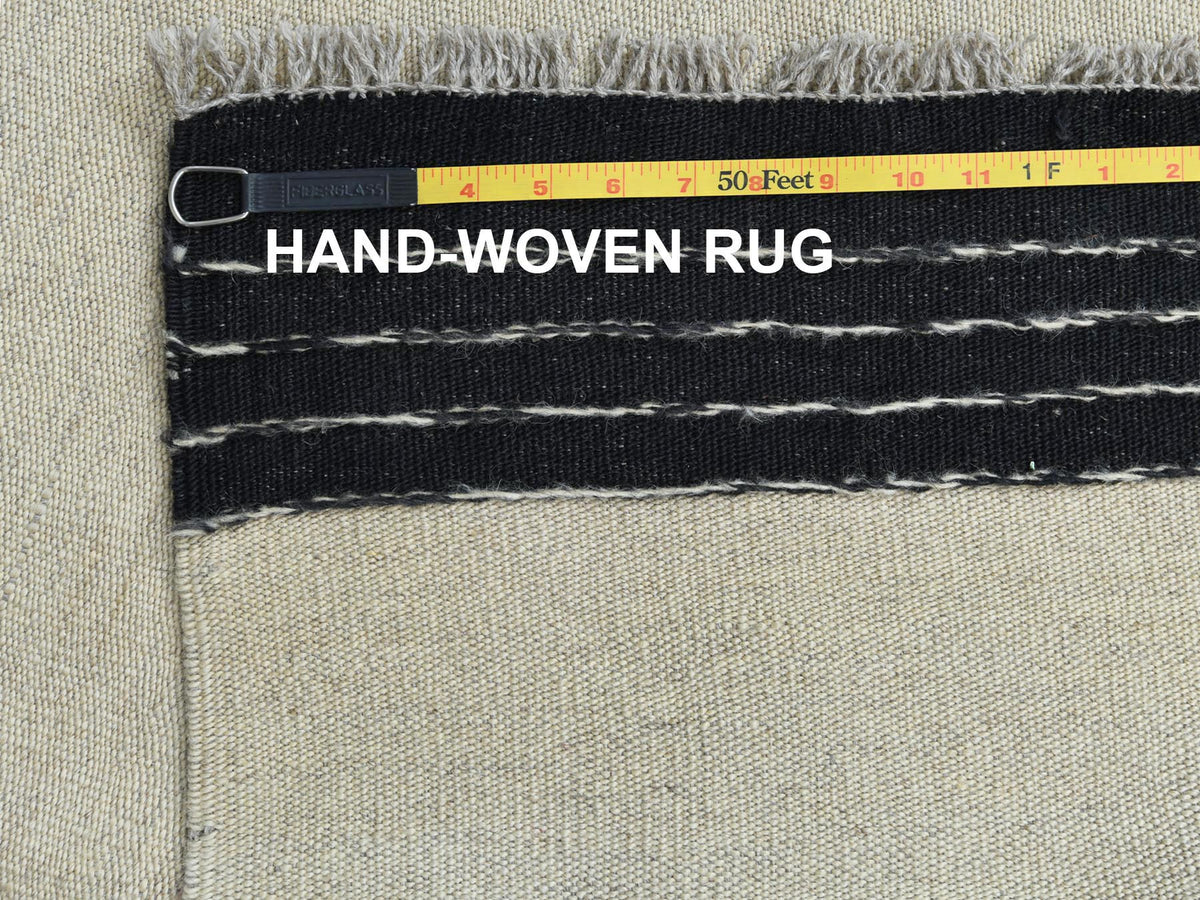 Kilim Flat-Weave hand-knotted wool rug in Black, 12' x 15'1" — SKU O060302 (view 6)