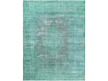 Overdyed 9'7" x 12'5" Vintage Hand knotted Wool Rug - Sku: O060305