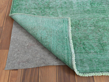 Overdyed 9'7" x 12'5" Vintage Hand knotted Wool Rug - Sku: O060305