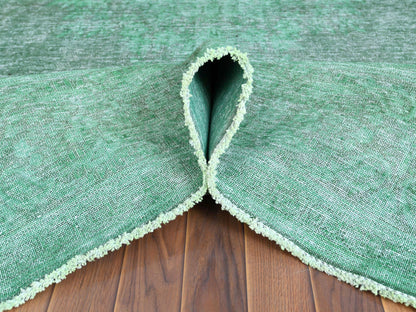 Overdyed 9'7" x 12'5" Vintage Hand knotted Wool Rug - Sku: O060305