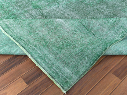 Overdyed 9'7" x 12'5" Vintage Hand knotted Wool Rug - Sku: O060305