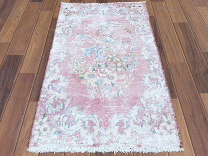 Red 1'10" x 3'4" Vintage Hand knotted Wool Rug - Sku: O060462