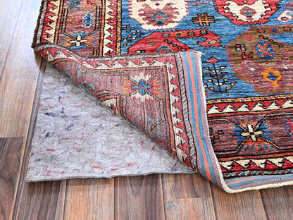 Blue 4'4" x 5'9" Kazak Hand knotted Wool Rug - Sku: O0604