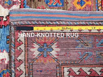 Blue 4'4" x 5'9" Kazak Hand knotted Wool Rug - Sku: O0604