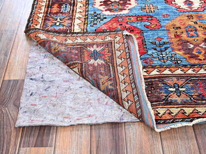 Blue 4'5" x 5'10" Kazak Hand knotted Wool Rug - Sku: O0605