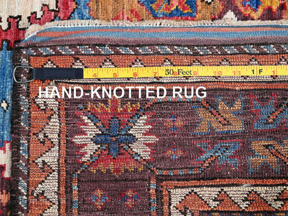 Blue 4'5" x 5'10" Kazak Hand knotted Wool Rug - Sku: O0605