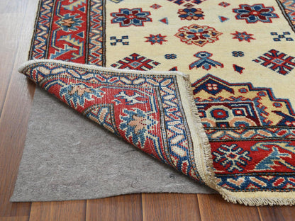 Ivory 2'8" x 9'8" Kazak Hand knotted Wool Rug - Sku: O060725