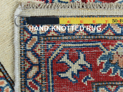 Ivory 2'8" x 9'8" Kazak Hand knotted Wool Rug - Sku: O060725