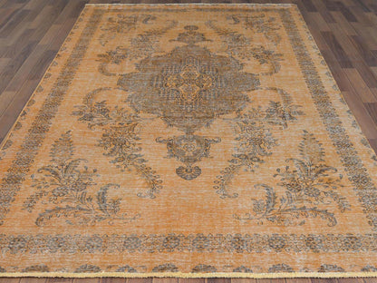 Orange 6'1" x 9'6" Vintage Hand knotted Wool Rug - Sku: O060907