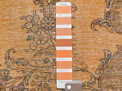 Orange 6'1" x 9'6" Vintage Hand knotted Wool Rug - Sku: O060907