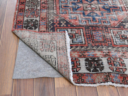 Red 3'2" x 9'5" Vintage Hand knotted Wool Rug - Sku: O060946