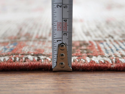 Red 3'2" x 9'5" Vintage Hand knotted Wool Rug - Sku: O060946