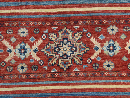 Red 9'10" x 13'5" Tribal Hand knotted Wool Rug - Sku: O061130