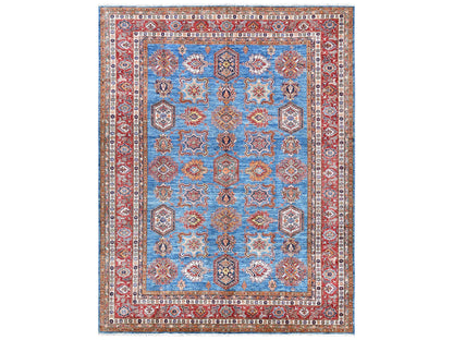 Blue 9'2" x 11'10" Kazak Hand knotted Wool Rug - Sku: O061147