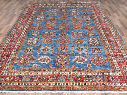 Kazak Kazak hand-knotted wool rug in Blue & Red, 9'2" x 11'10" — SKU O061147 (view 3)
