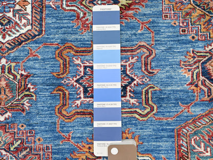Kazak Kazak hand-knotted wool rug in Blue & Red, 9'2" x 11'10" — SKU O061147 (view 8)