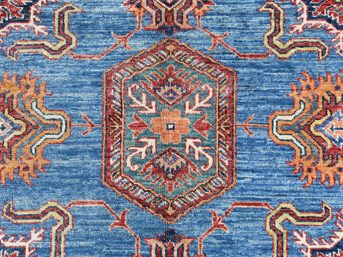 Kazak Kazak hand-knotted wool rug in Blue & Red, 9'2" x 11'10" — SKU O061147 (view 9)