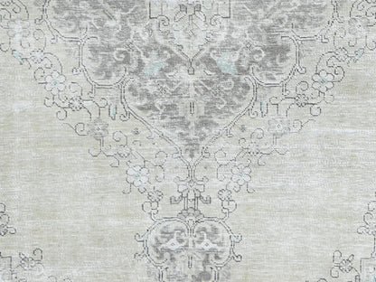 Ivory 9'8" x 12'6" Vintage Hand knotted Wool Rug - Sku: O061216