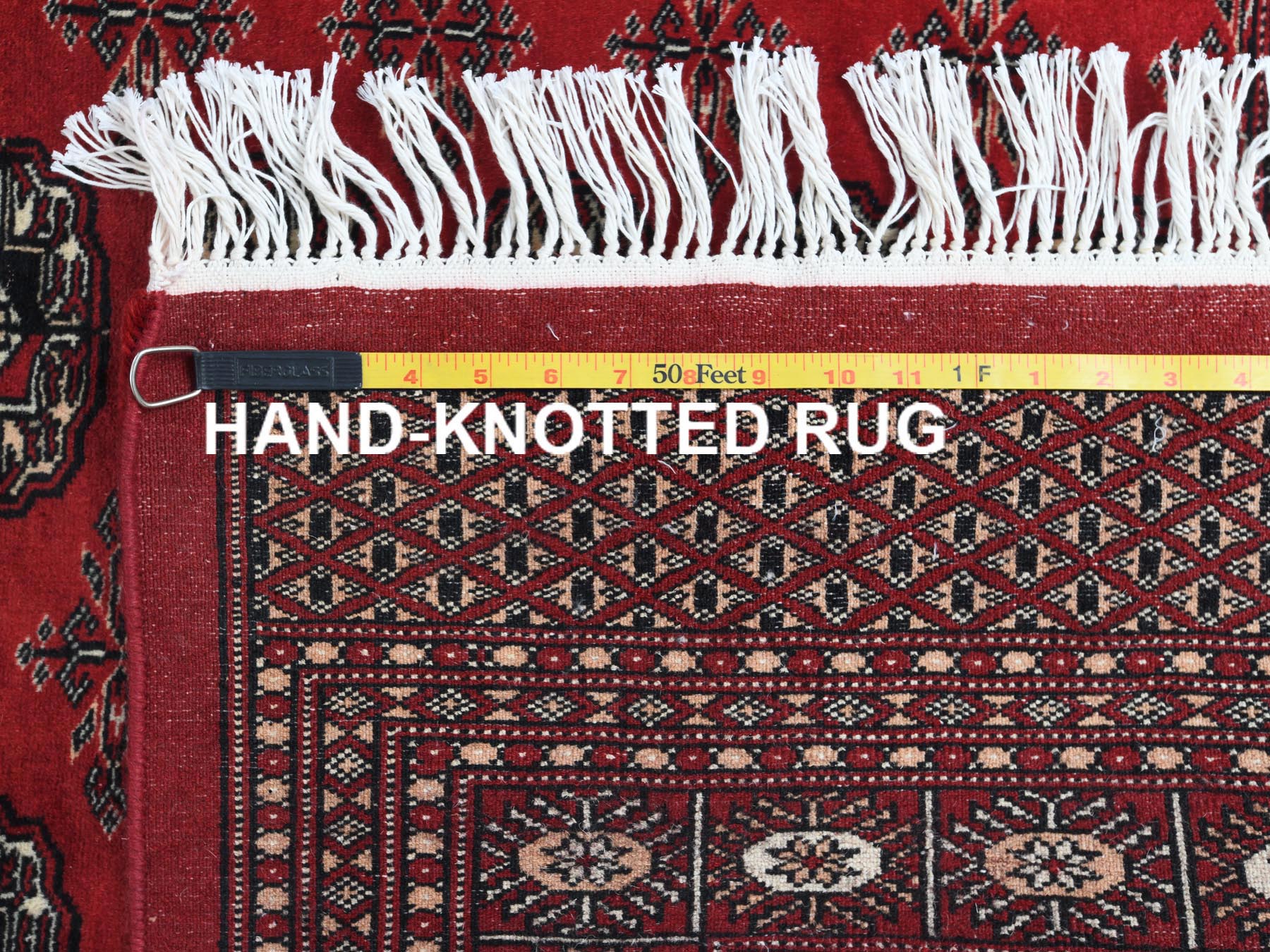 Tribal & Geometric hand-knotted wool rug in Red, 5'1" x 7'6" — SKU O061379 (view 7)