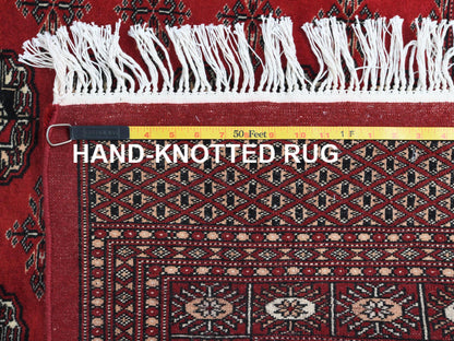 Tribal & Geometric hand-knotted wool rug in Red, 5'1" x 7'6" — SKU O061379 (view 7)