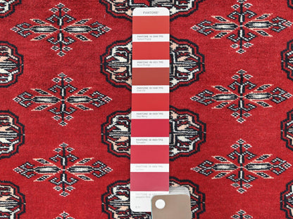 Red 5'1" x 7'9" Tribal Hand knotted Wool Rug - Sku: O061380
