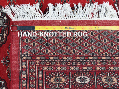 Red 5'1" x 7'9" Tribal Hand knotted Wool Rug - Sku: O061380