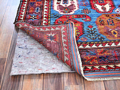 Blue 4'3" x 5'8" Kazak Hand knotted Wool Rug - Sku: O0613