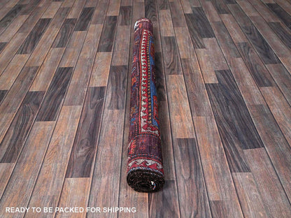 Blue 4'3" x 5'8" Kazak Hand knotted Wool Rug - Sku: O0613