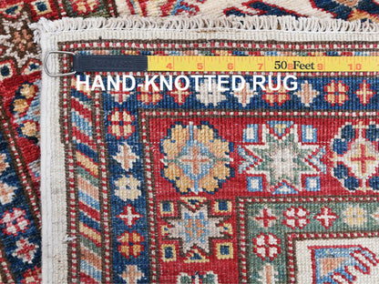 Ivory 2'7" x 10'0" Kazak Hand knotted Wool Rug - Sku: O061450