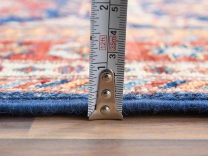 Blue 2'10" x 11'0" Kazak Hand knotted Wool Rug - Sku: O061452