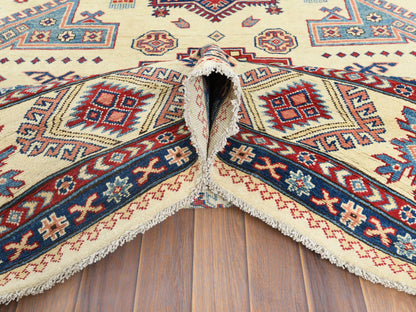 Ivory 9'1" x 11'7" Kazak Hand knotted Wool Rug - Sku: O061532