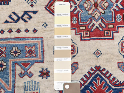 Ivory 9'1" x 11'7" Kazak Hand knotted Wool Rug - Sku: O061532