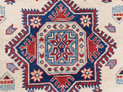 Ivory 9'1" x 11'7" Kazak Hand knotted Wool Rug - Sku: O061532