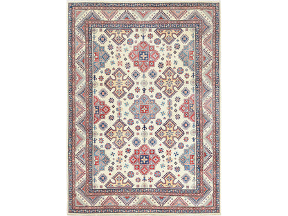 Ivory 9'10" x 13'8" Kazak Hand knotted Wool Rug - Sku: O061536
