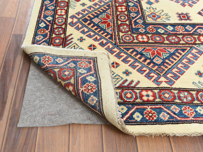 Ivory 9'10" x 13'8" Kazak Hand knotted Wool Rug - Sku: O061536