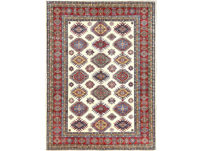 Ivory 8'8" x 11'10" Kazak Hand knotted Wool Rug - Sku: O061652
