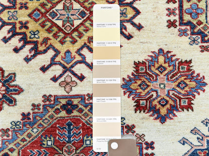 Ivory 8'8" x 11'10" Kazak Hand knotted Wool Rug - Sku: O061652