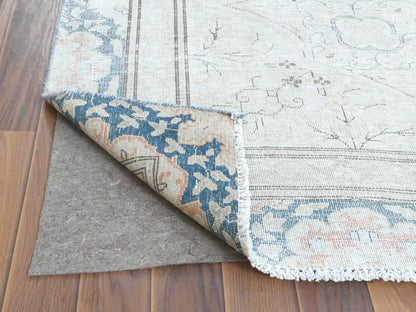 Ivory 8'3" x 11'1" Vintage Hand knotted Wool Rug - Sku: O061708