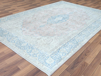 Red 7'0" x 10'4" Vintage Hand knotted Wool Rug - Sku: O061719